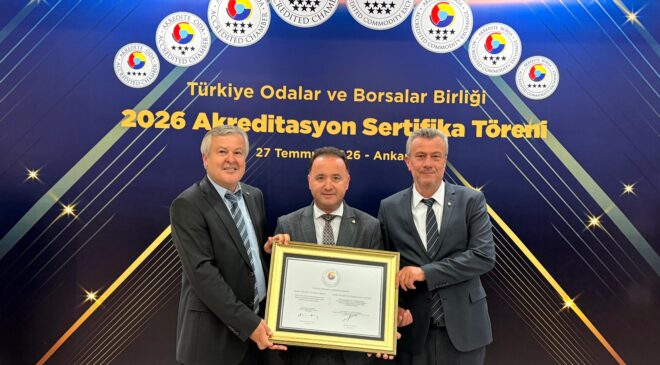 ALAPLI TSO, TOBB Akreditasyon Sertifikasını Teslim Aldı